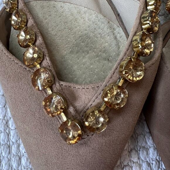 Anthropologie Guilhermina Femme Flats Women's Size 5 Sparkly Studs Slip Ons - Picture 15 of 15